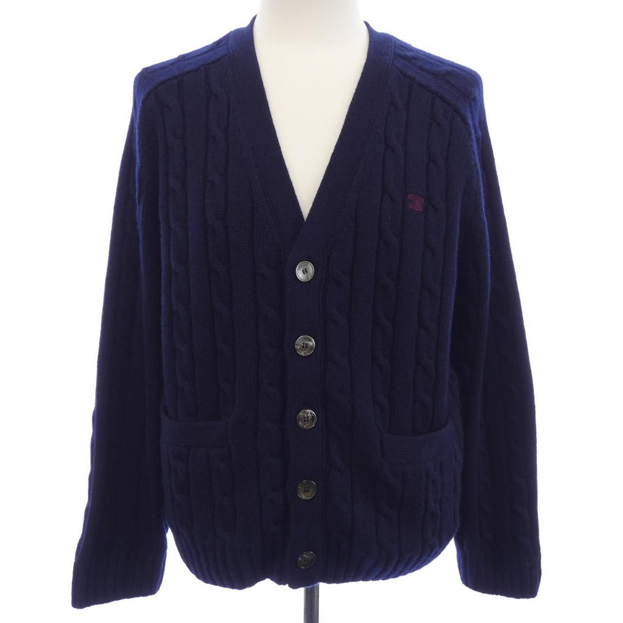 Celine Triomphe Cardigan Navy