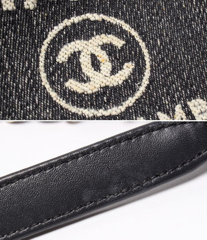 Chanel Chain Shoulder Bag Denim Gold Deauville MM — view 7