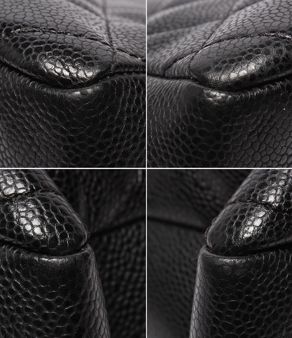 Chanel Chain Tote Grand Shopping GST Silver Caviar Leather Quilted — view 5