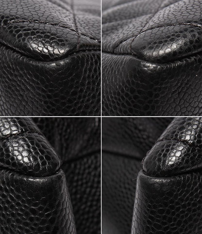 Chanel Chain Tote Grand Shopping GST Silver Caviar Leather Quilted — view 5