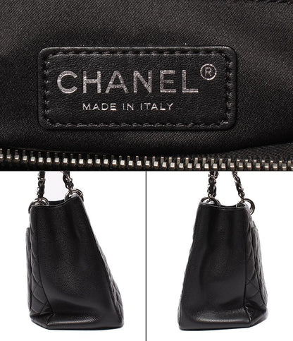 Chanel Chain Tote Grand Shopping GST Silver Caviar Leather Quilted — view 4