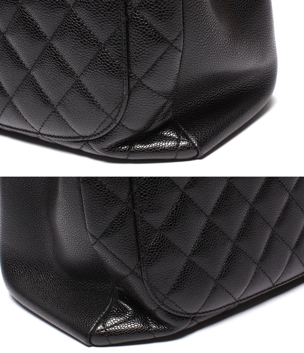 Chanel Chain Tote Grand Shopping GST Silver Caviar Leather Quilted — view 6