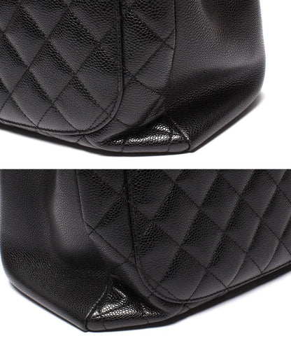 Chanel Chain Tote Grand Shopping GST Silver Caviar Leather Quilted — view 6