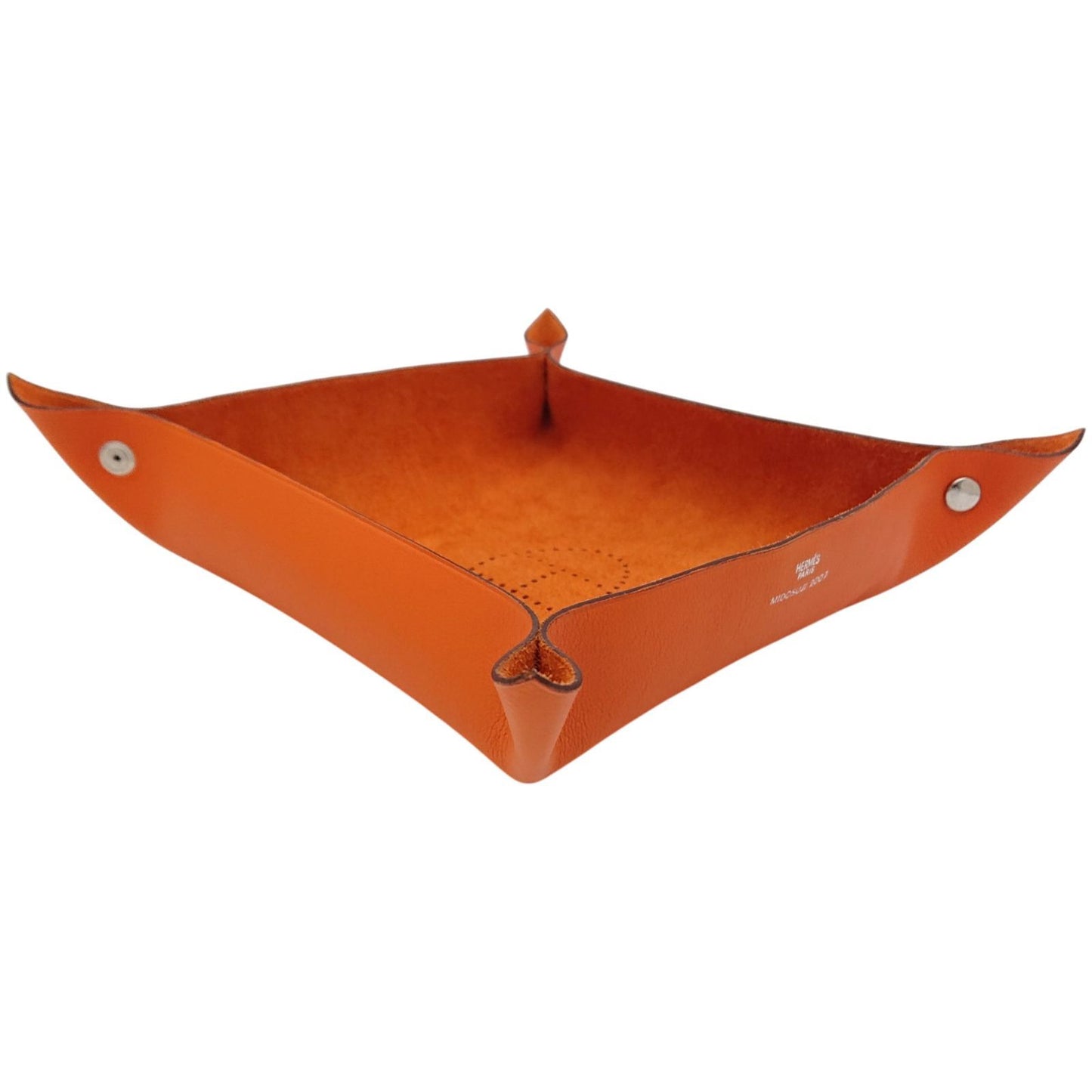 Hermes Vidoposh Midosuji Limited Tray Leather Logo Orange — view 2