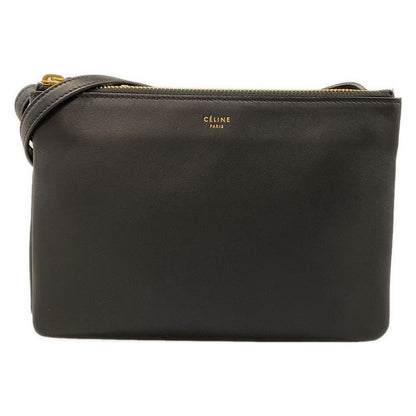 Celine Shoulder Bag Trio Black Leather