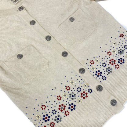 Chanel Cardigan 36 S Ivory Red Multi Cashmere — view 8