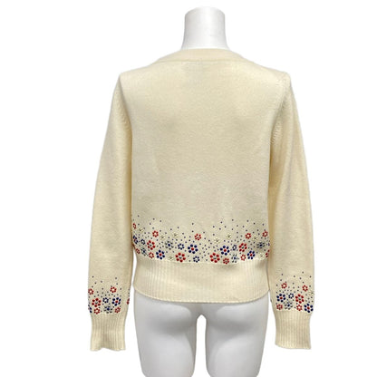 Chanel Cardigan 36 S Ivory Red Multi Cashmere — view 2