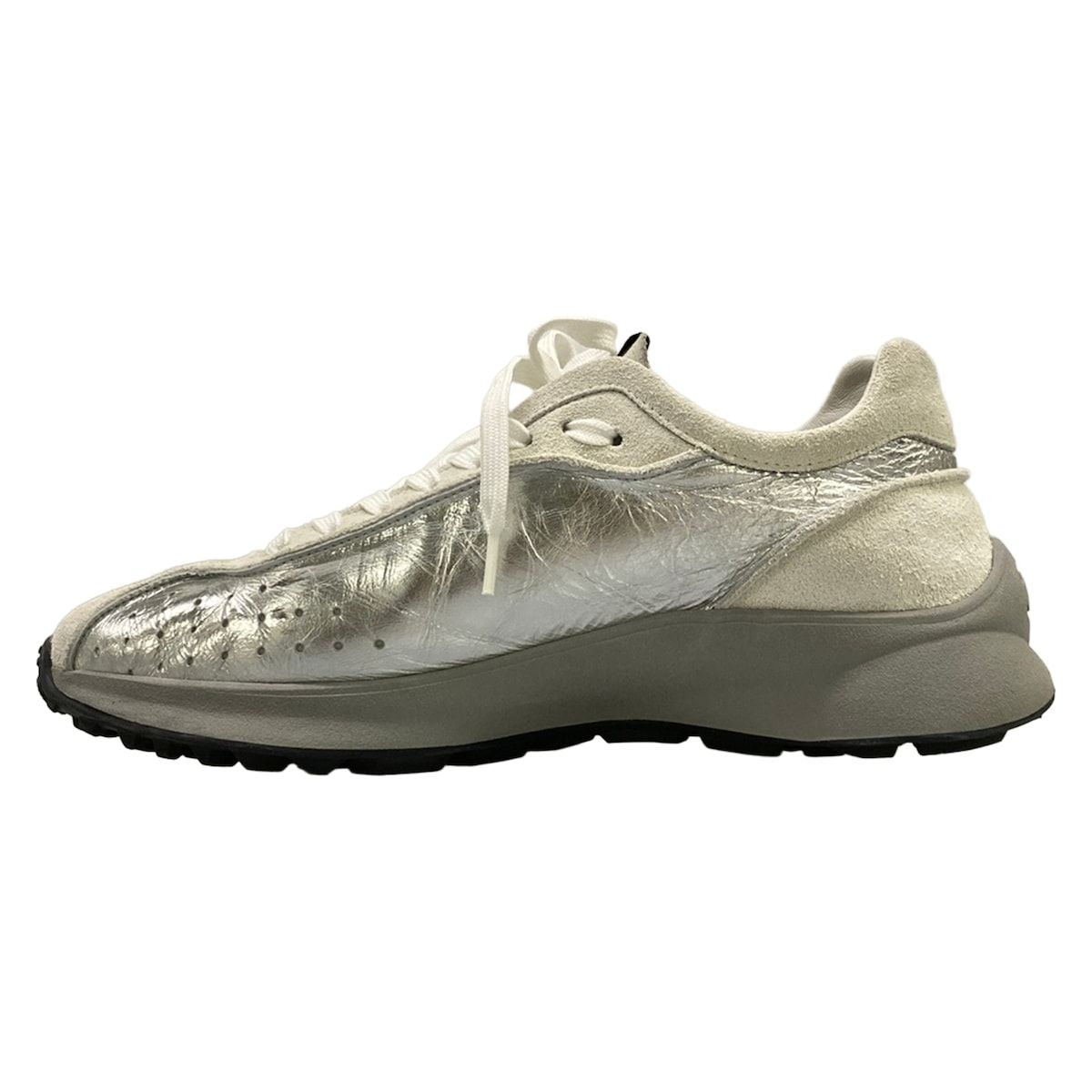 Chanel Sneakers 39.5 Silver Ivory Gray Leather — view 3