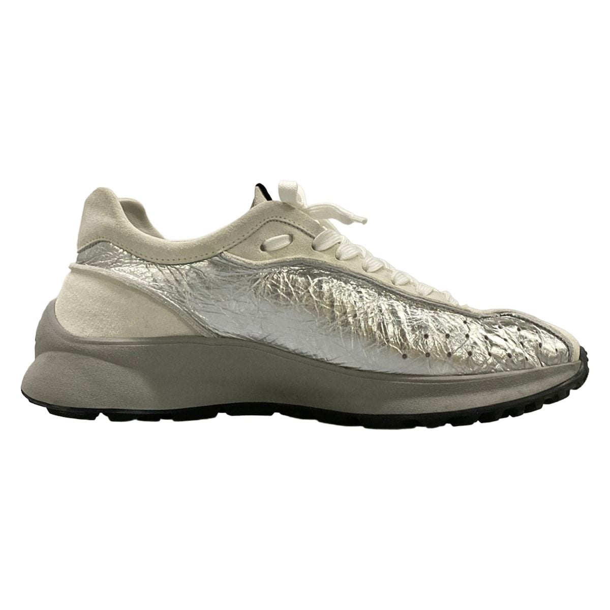 Chanel Sneakers 39.5 Silver Ivory Gray Leather — view 2