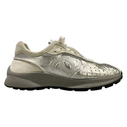 Chanel Sneakers 39.5 Silver Ivory Gray Leather — view 4