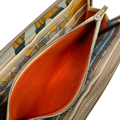 Hermes Wallet Azap Long Silk in Etoupe — view 4