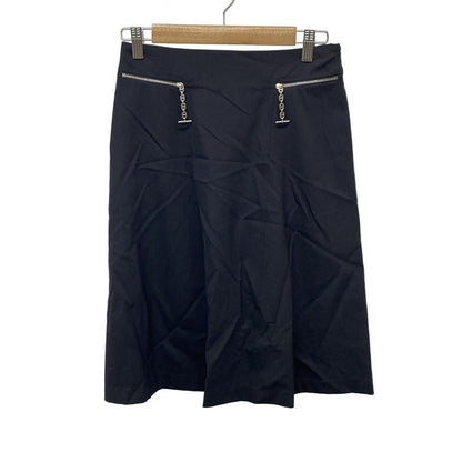Hermes Skirt 34 S Black Knee Length Chaine D'ancre