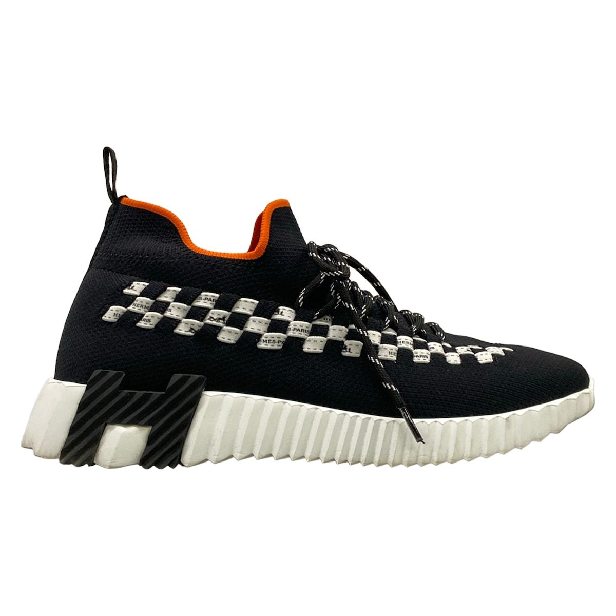 Hermes Sneakers 39 Flex Black White Orange — view 4