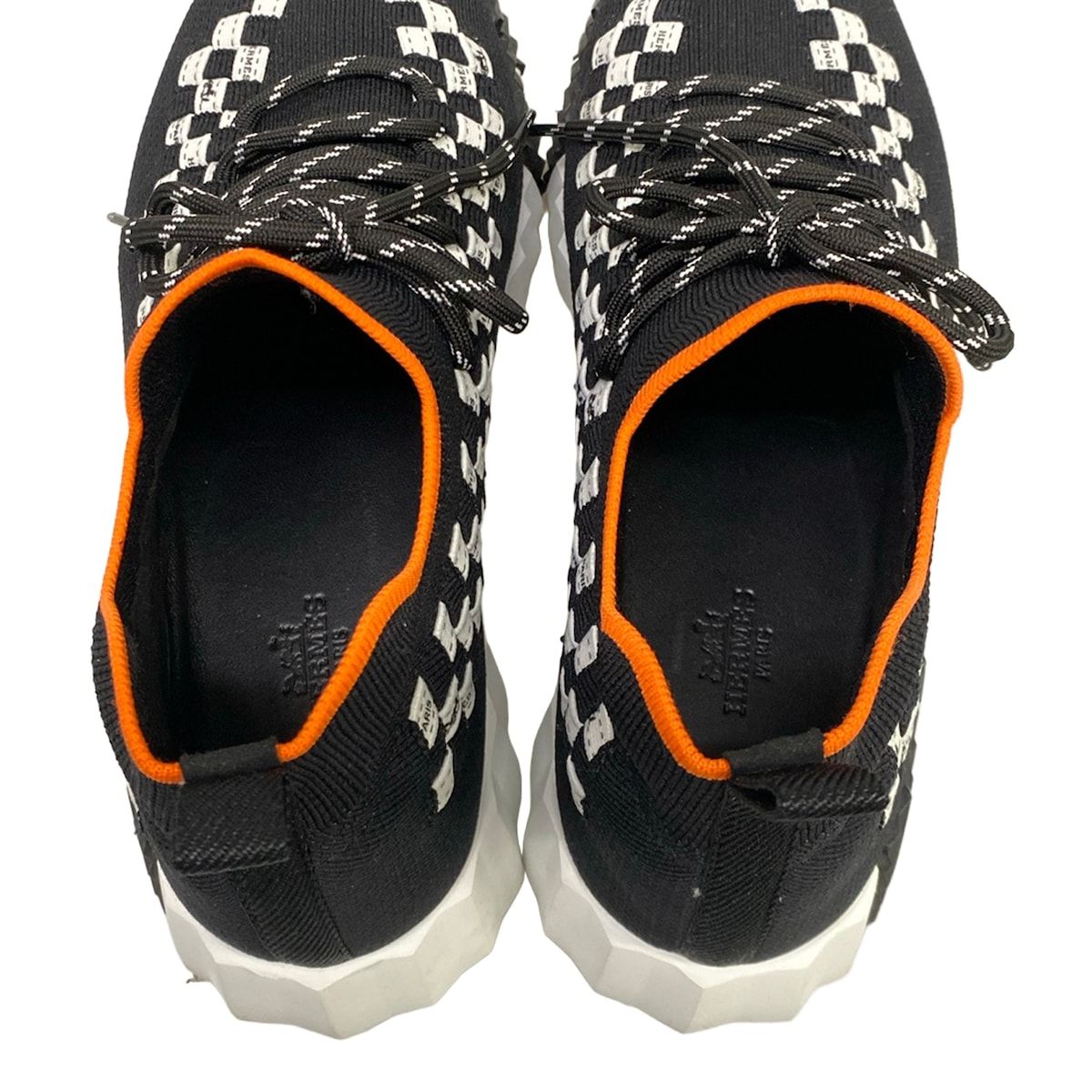 Hermes Sneakers 39 Flex Black White Orange — view 7
