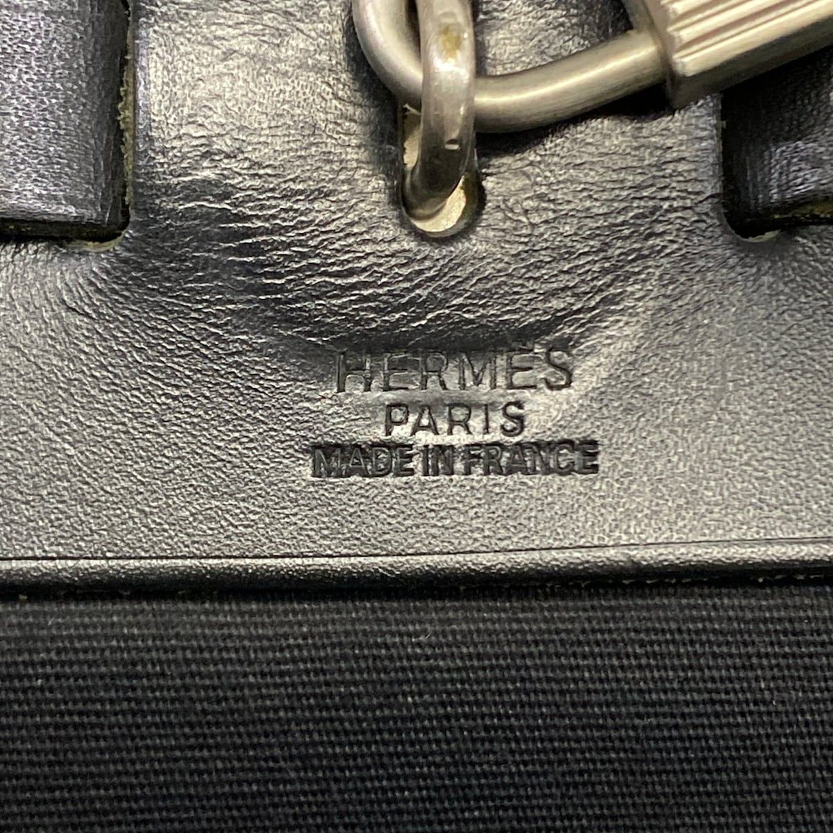 Hermes Handbag Herbag MM Black Silver Leather — view 9