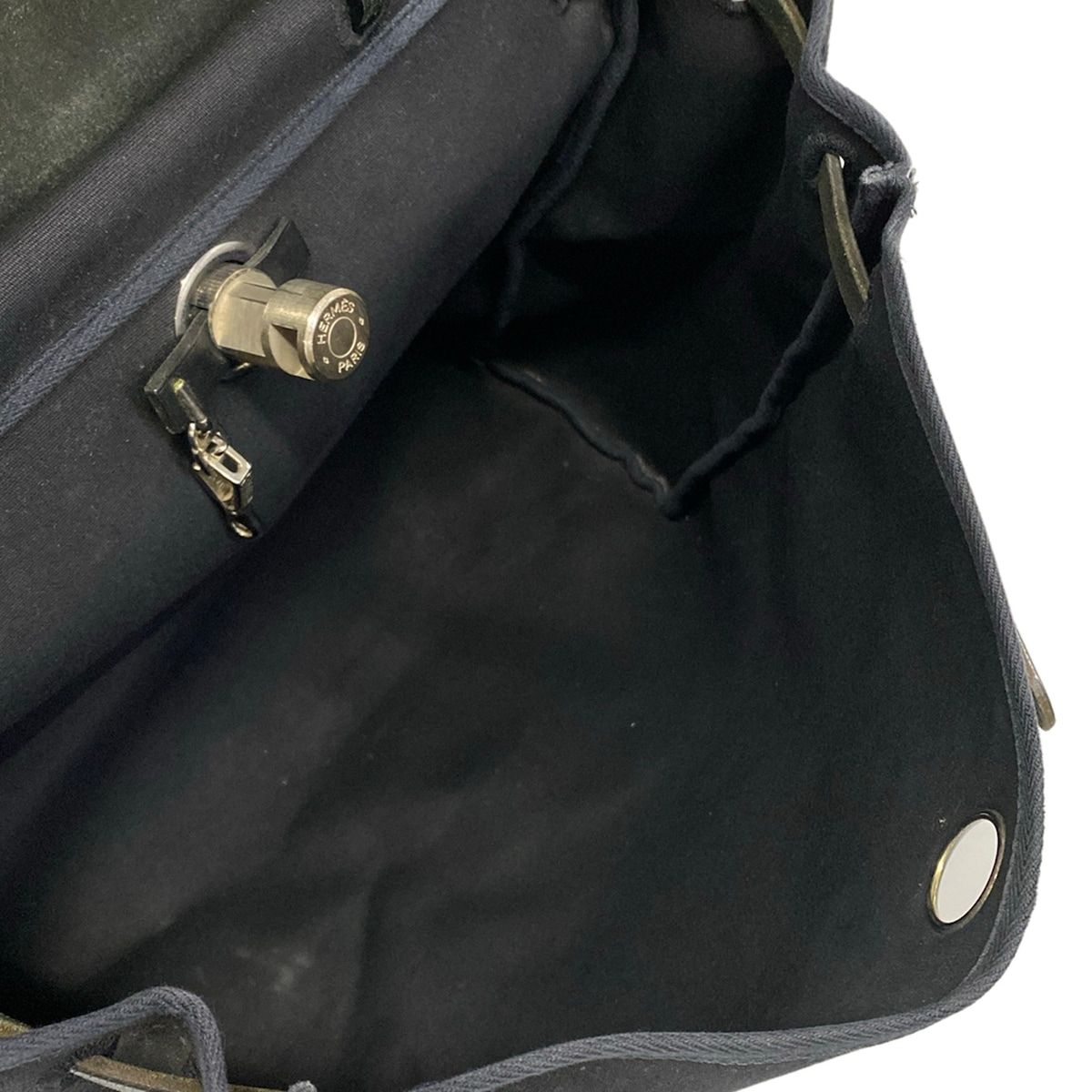Hermes Handbag Herbag MM Black Silver Leather — view 7