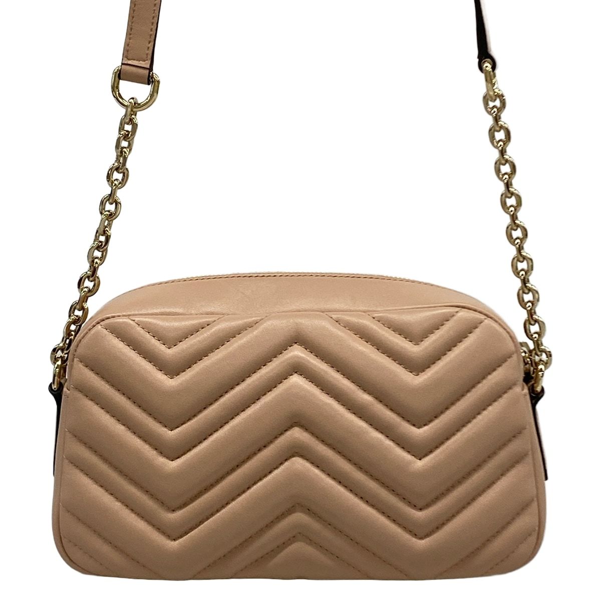 Gucci Shoulder Bag GG Marmont Small Pink Beige Chain Leather — view 3