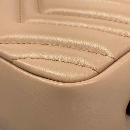 Gucci Shoulder Bag GG Marmont Small Pink Beige Chain Leather — view 6