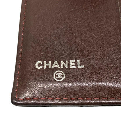 Chanel Bifold Wallet Quilted Black Double Hook CC Logo Silver Lambskin — view 5