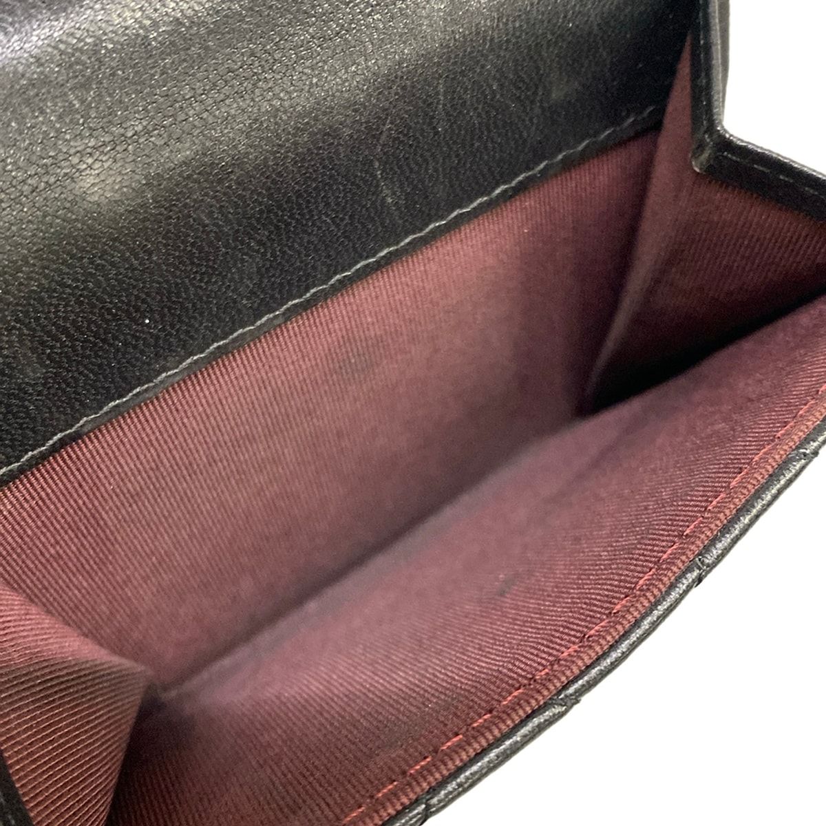 Chanel Bifold Wallet Quilted Black Double Hook CC Logo Silver Lambskin — view 4