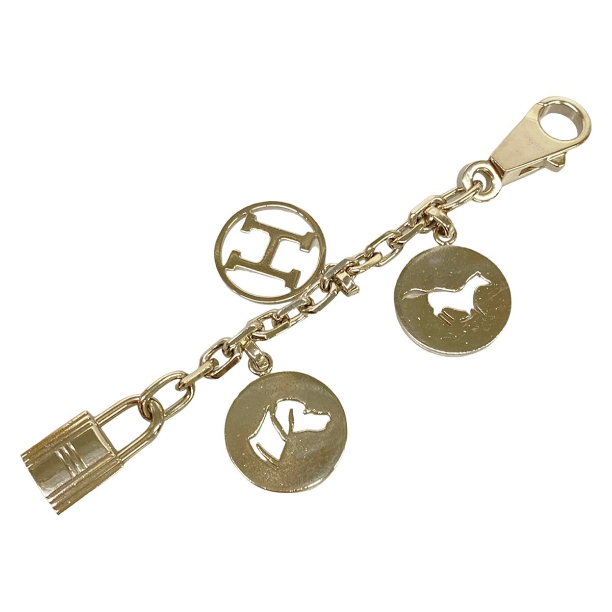 Hermes Key Holder Amulet 4 Silver Cadena Horse Dog — view 2