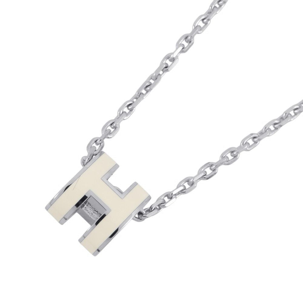Hermes Necklace Mini Pop White Silver