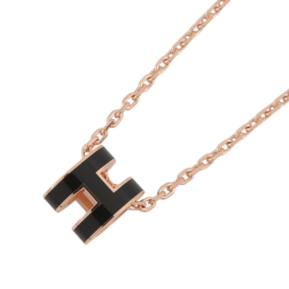 Hermes Necklace Mini Pop Black Pink Gold