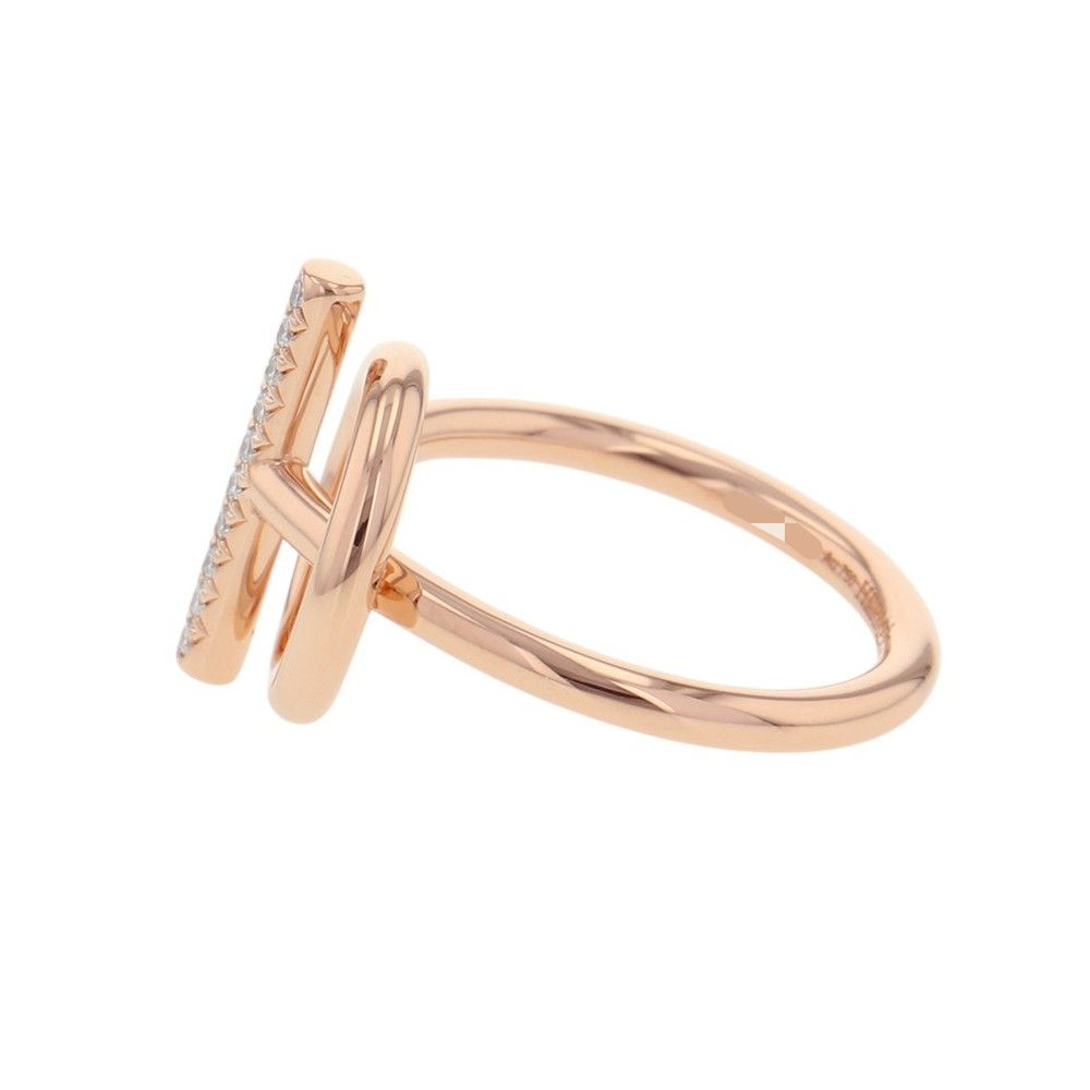 Hermes Ring Echappee PM Diamond Total 18k Pink Gold — view 2