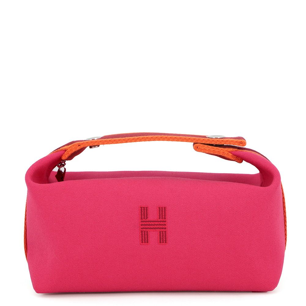 Hermes Handbag Bride-a-Brac PM Hibiscus Silver Canvas Bag