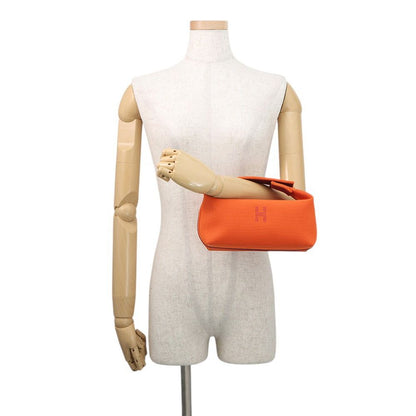 Hermes Handbag Bordeaux Silver Canvas Orange — view 4