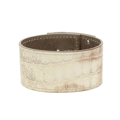 Hermes Bracelet Kelly Dog Diamond Total Himalaya 18k White Gold Niloticus Matte — view 3