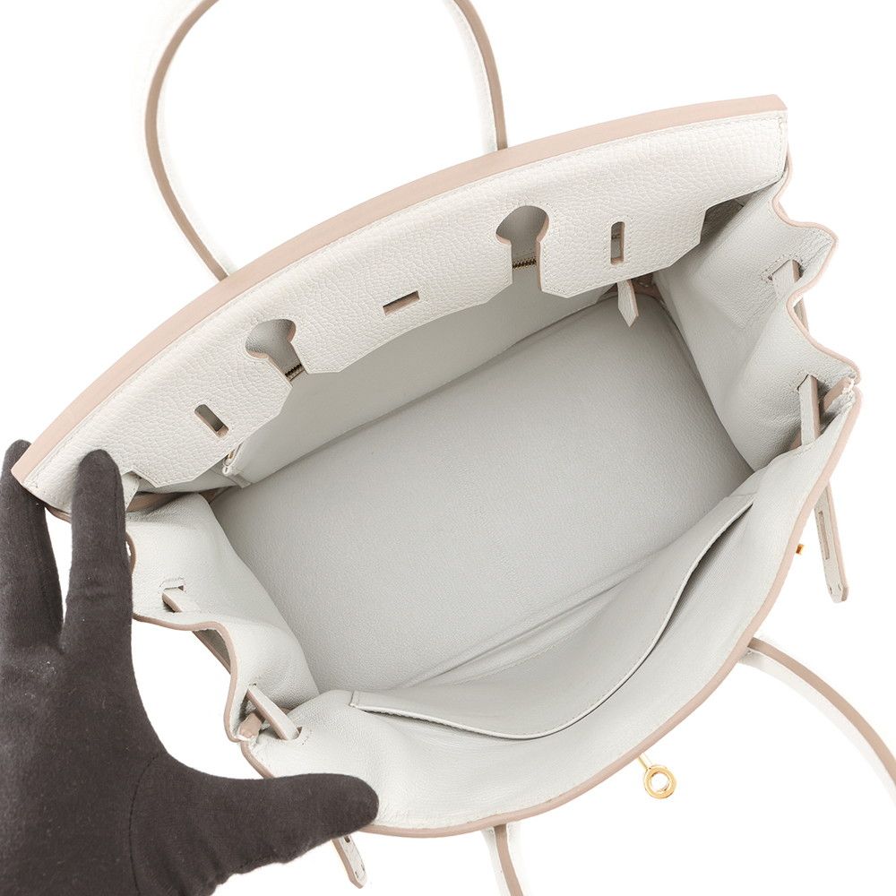 Hermes Birkin 30 Pearl Gray Gold Togo Handbag — view 5