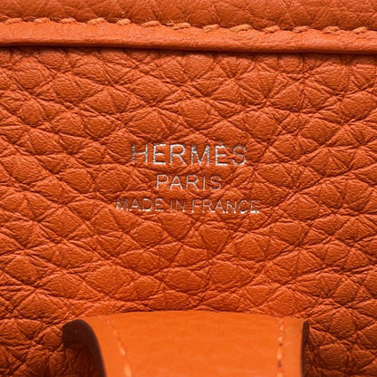 Hermes Shoulder Bag Evelyne 3 23 Orange Silver Taurillon Clemence — view 7