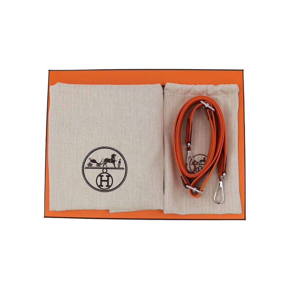 Hermes Shoulder Bag Evelyne 3 23 Orange Silver Taurillon Clemence — view 8