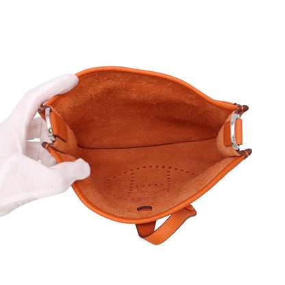Hermes Shoulder Bag Evelyne 3 23 Orange Silver Taurillon Clemence — view 5