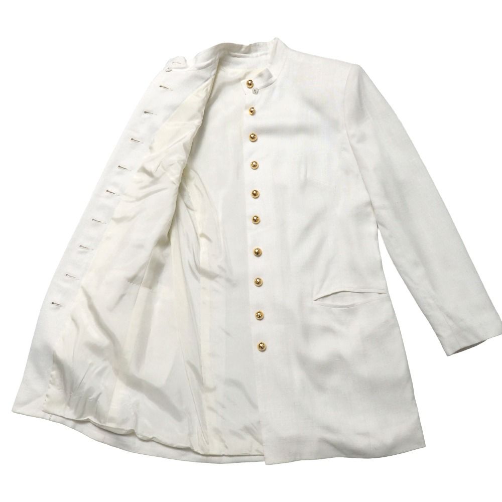Celine Vintage Skirt Suit 38 Band Collar Long Jacket Tight — view 6