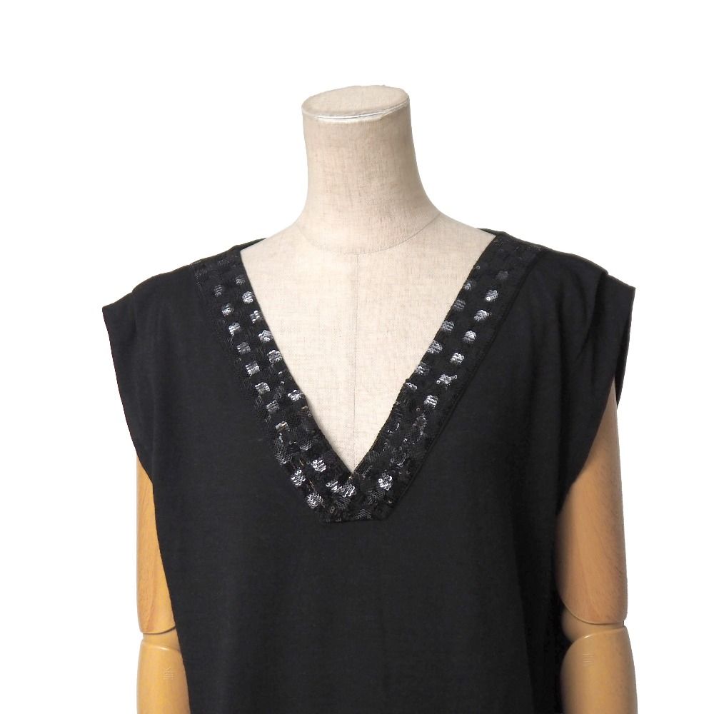 Louis Vuitton Top L Sequin V-neck Knit French Sleeve Sweater — view 2