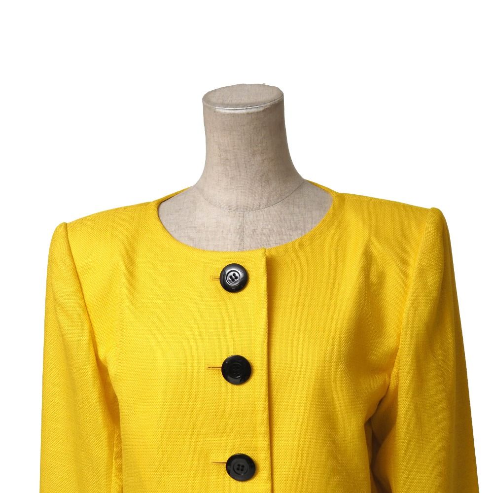 Saint Laurent Yves Vintage Diffusion Femmes Collarless Jacket S Cropped Short — view 3