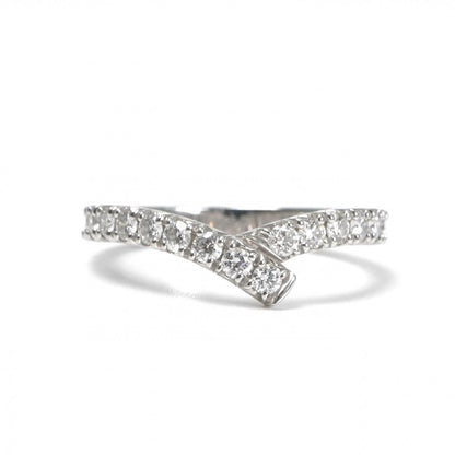 Harry Winston Ribbon Band Ring Diamond Silver Wedding Marriage