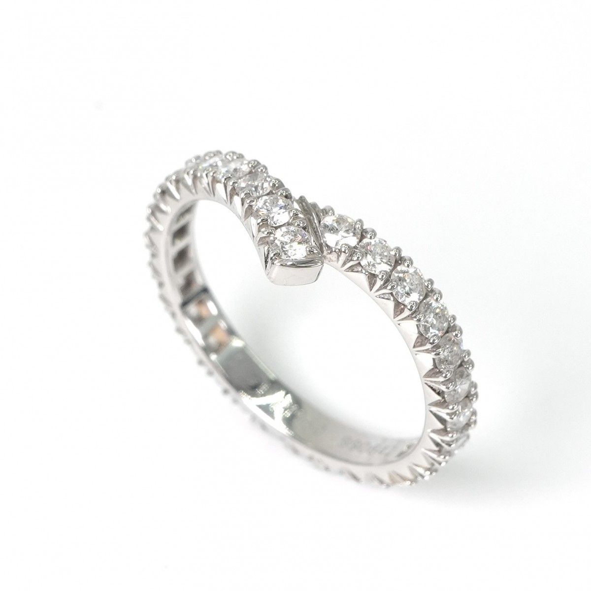 Harry Winston Ribbon Band Ring Diamond Silver Wedding Marriage — view 2