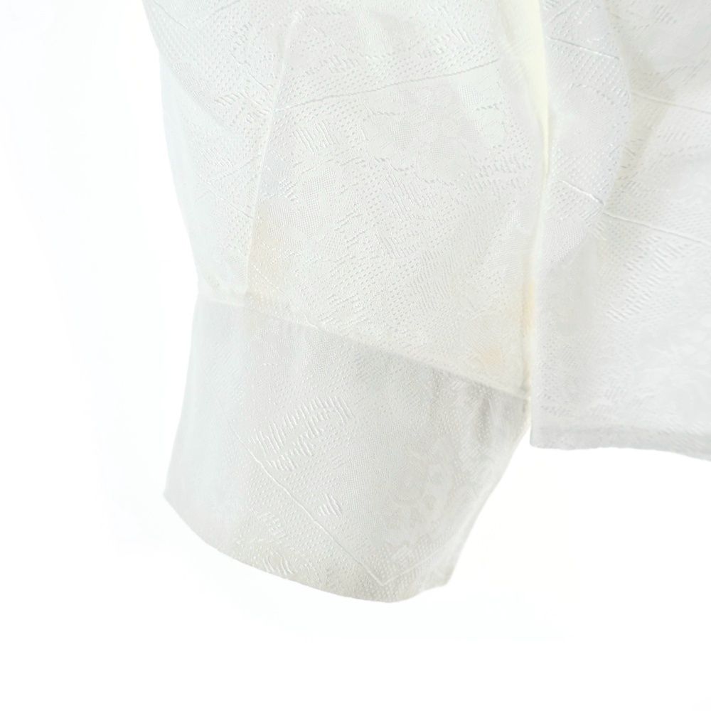 Versace Wing Collar Silk Long Sleeve Shirt White — view 5