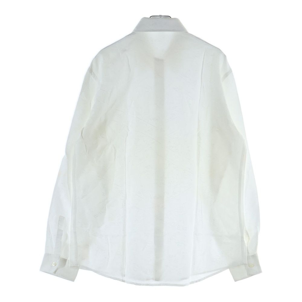 Versace Wing Collar Silk Long Sleeve Shirt White — view 2