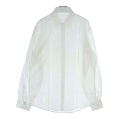 Versace Wing Collar Silk Long Sleeve Shirt White — view 2