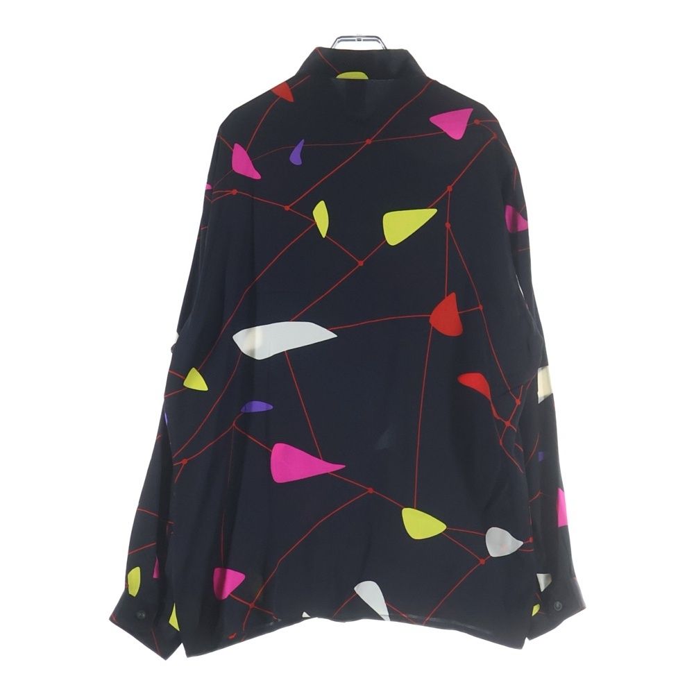Versace Gianni Graphic Allover Silk Long Sleeve Shirt Black — view 2