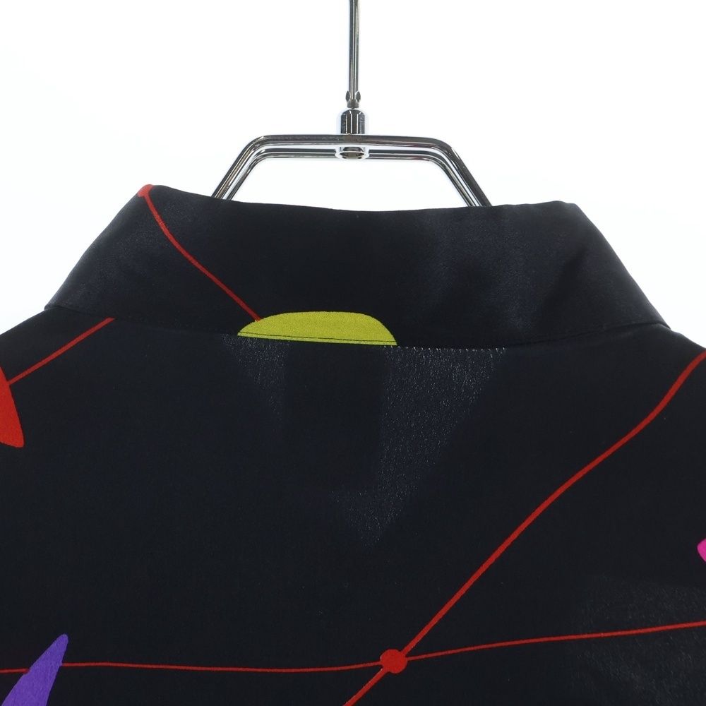 Versace Gianni Graphic Allover Silk Long Sleeve Shirt Black — view 4