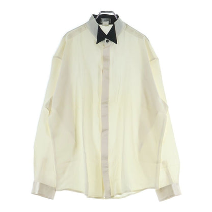 Versace Gianni Graphic All Over Silk Long Sleeve Shirt White Black