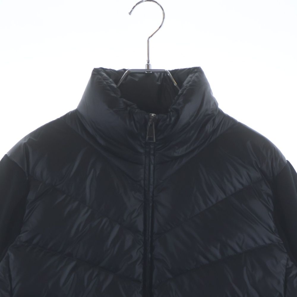 Moncler Patch Logo Knit Cut Replacement Down Jacket Black — view 3