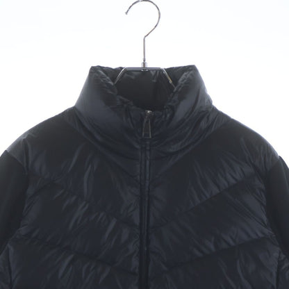Moncler Patch Logo Knit Cut Replacement Down Jacket Black — view 3