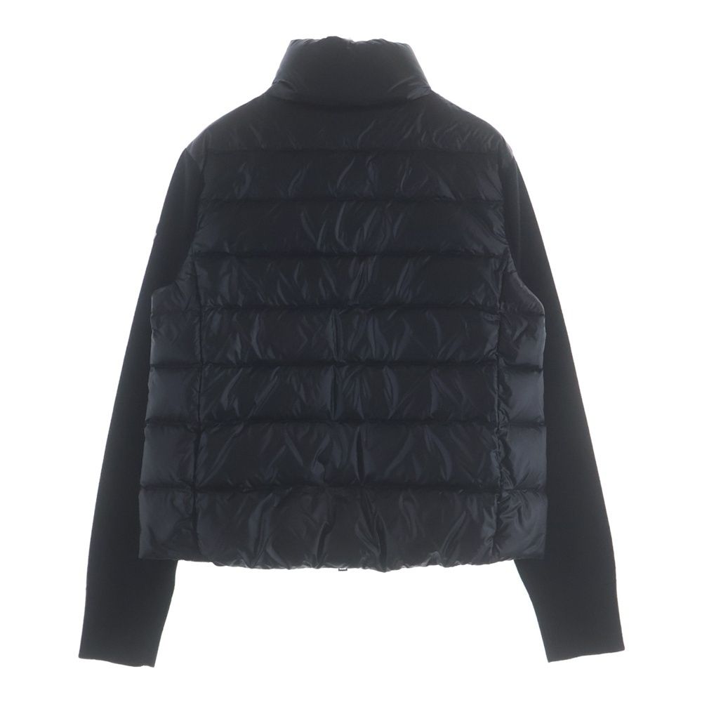 Moncler Patch Logo Knit Cut Replacement Down Jacket Black — view 2