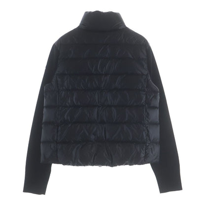 Moncler Patch Logo Knit Cut Replacement Down Jacket Black — view 2